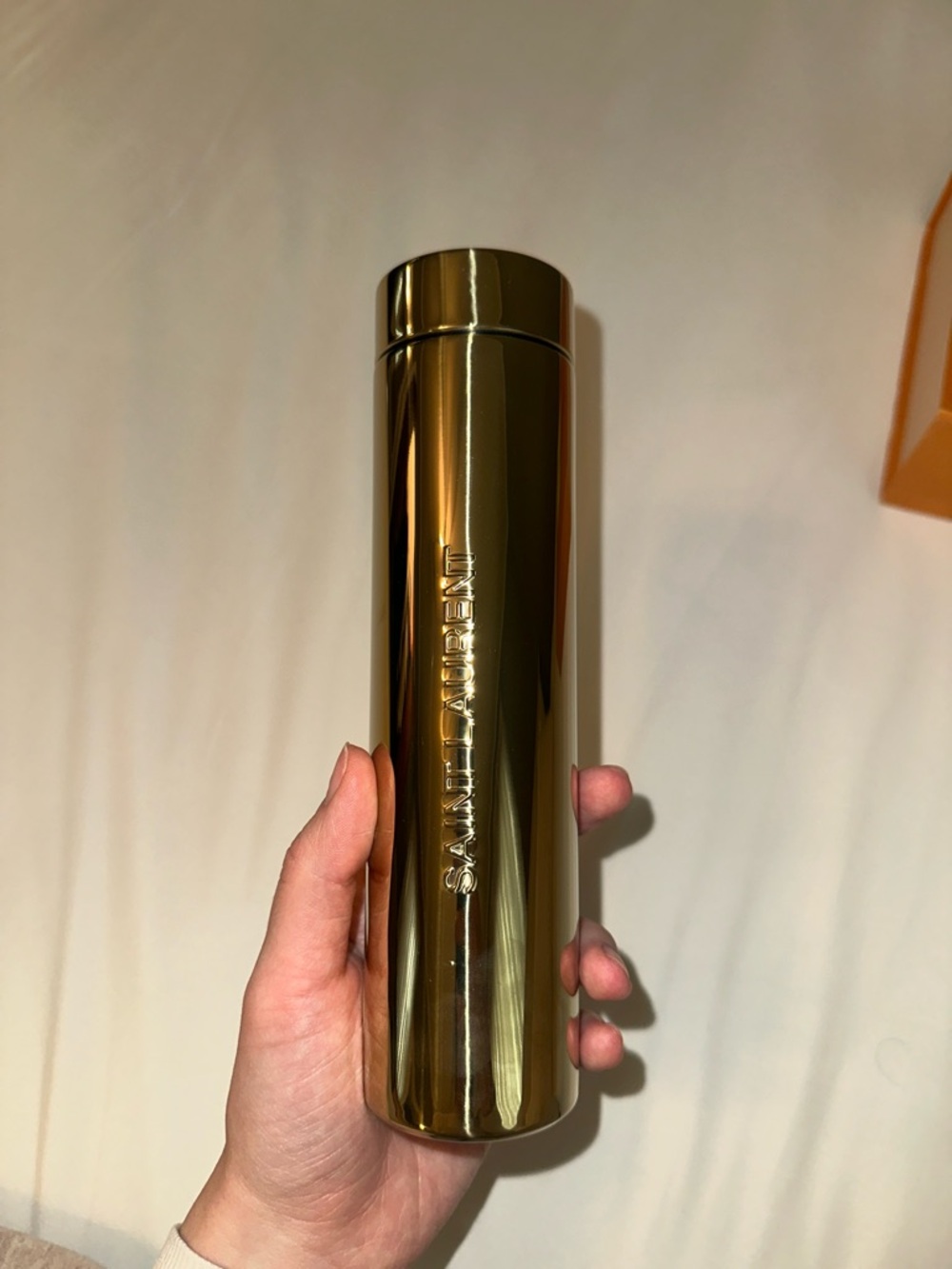 Saint Laurent Gold Travel Mug